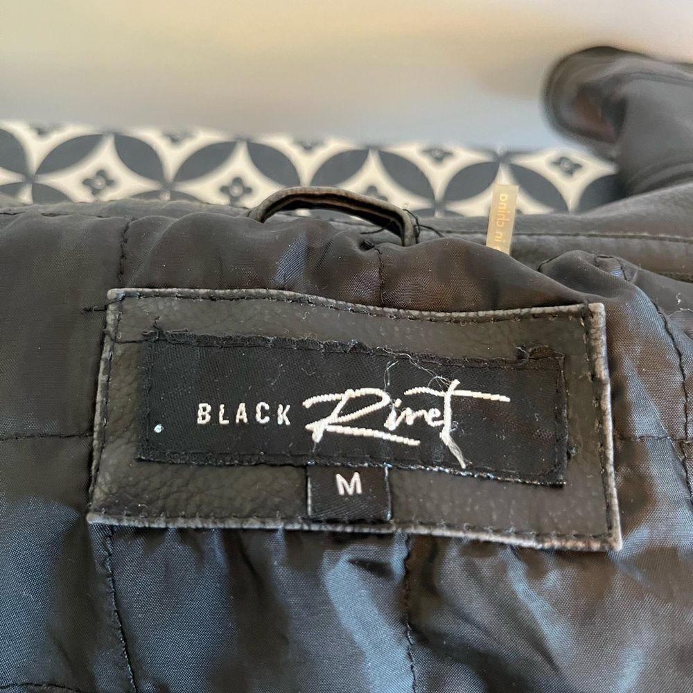 Black Rivet Faux Leather Jacket Size M - Picture 7 of 12